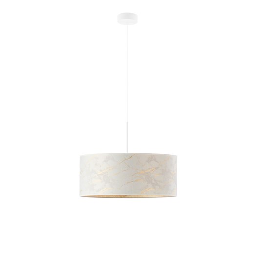 Elegancka lampa wisząca z abażurem do salonu  SINTRA MARMUR fi - 50 cm - kolor biały ze sklepu Lysne w kategorii Lampy wiszące - zdjęcie 181853873