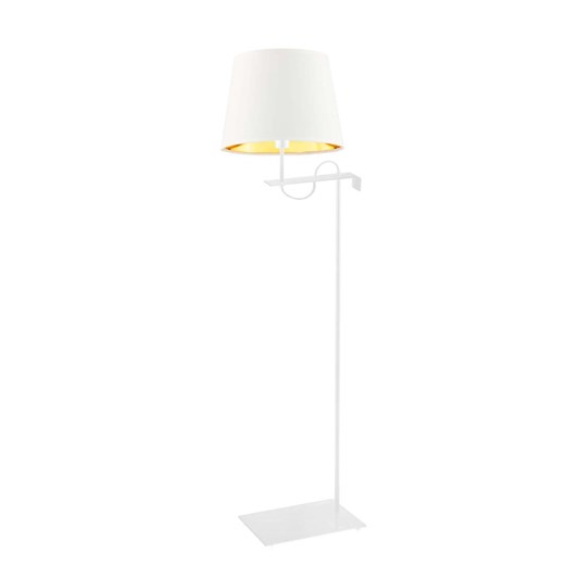 Biało-złota lampa podłogowa w stylu glamour BATA GOLD ze sklepu Lysne w kategorii Lampy podłogowe - zdjęcie 181854242