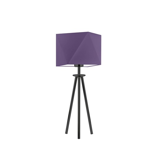 Czarna lampka nocna z fioletowym abażurem SOVETO w stylu art deco ze sklepu Lysne w kategorii Lampy stołowe - zdjęcie 181854630