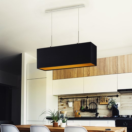 Podłużna lampa wisząca do kuchni MILOS GOLD w kolorze czarnym ze sklepu Lysne w kategorii Lampy wiszące - zdjęcie 181855830