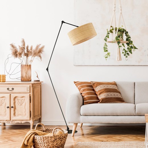 Rattanowa lampa stojąca na wysięgniku BARI BOHO ze sklepu Lysne w kategorii Lampy podłogowe - zdjęcie 181856013