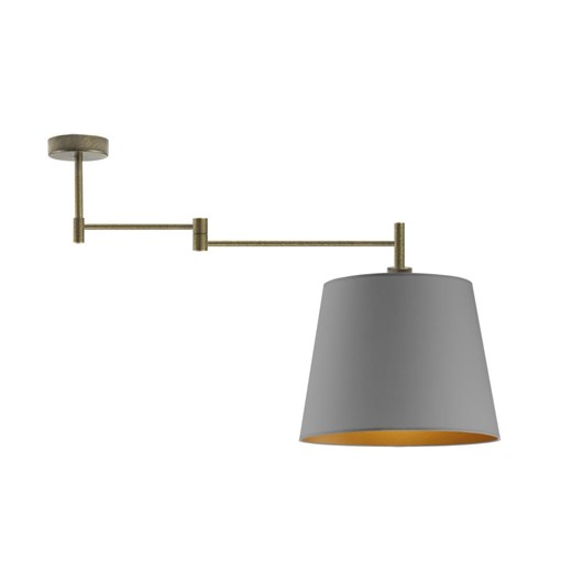 Skandynawska lampa sufitowa na wysięgniku ruchomym TAMPA GOLD z szarym abażurem ze złotym wnętrzem ze sklepu Lysne w kategorii Lampy sufitowe - zdjęcie 181856360