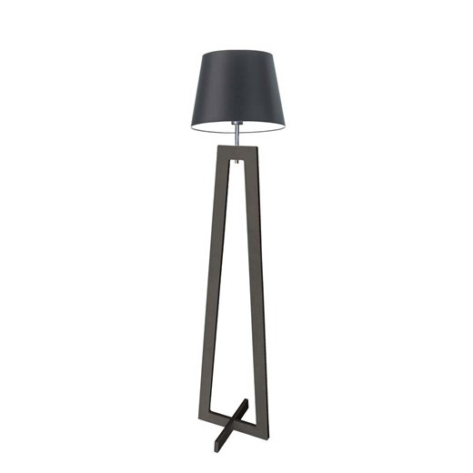 Czarna lampa podłogowa z drewna do salonu KOS ze sklepu Lysne w kategorii Lampy podłogowe - zdjęcie 181858901