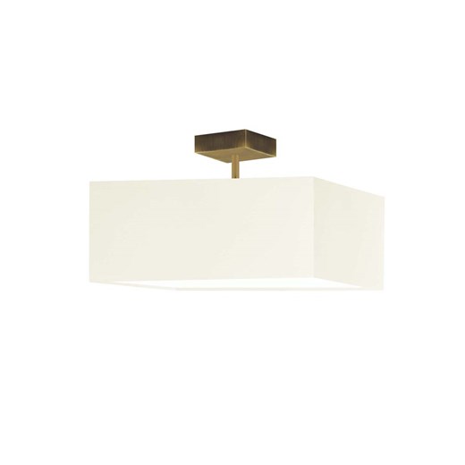 Kremowa lampa sufitowa do salonu ALBA z kwadratowym abażurem 40x40 cm - kolor ecru ze sklepu Lysne w kategorii Lampy sufitowe - zdjęcie 181859703