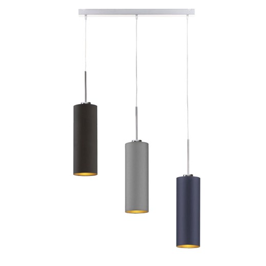 Potrójna lampa wisząca BORNEO GOLD z chromowanymi elementami ze sklepu Lysne w kategorii Lampy wiszące - zdjęcie 181860764