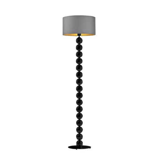 Czarna lampa podłogowa do czytania GIZA GOLD z szarym abażurem ze sklepu Lysne w kategorii Lampy podłogowe - zdjęcie 181861104