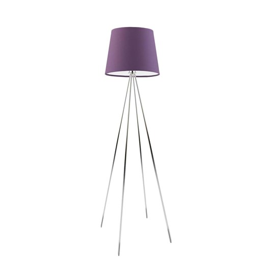 Chromowana lampa stojąca na 4 nóżkach z fioletowym kloszem PANAMA ze sklepu Lysne w kategorii Lampy podłogowe - zdjęcie 181861230