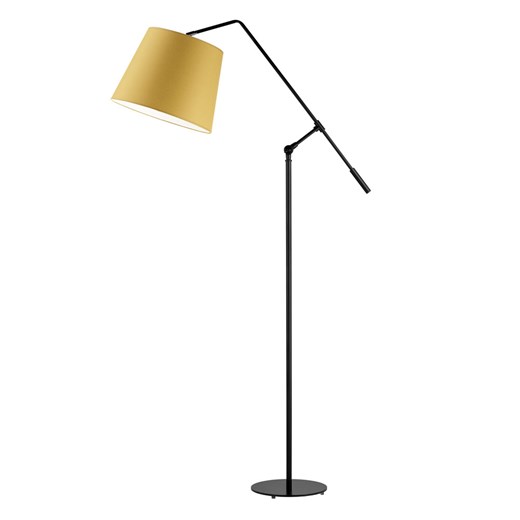 Regulowana lampa podłogowa w czarnym kolorze FOYA z musztardowym abażurem ze sklepu Lysne w kategorii Lampy podłogowe - zdjęcie 181862861