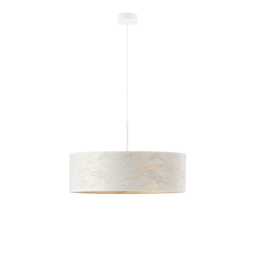 Designerski zwis z marmurowym abażurem SINTRA MARMUR fi - 60 cm - kolor biały ze sklepu Lysne w kategorii Lampy wiszące - zdjęcie 181864044
