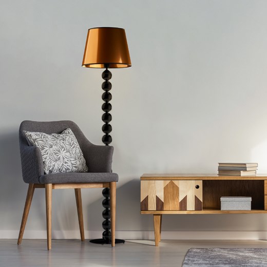 Lampa stojąca czarno-miedziana BANGKOK MIRROR ze sklepu Lysne w kategorii Lampy podłogowe - zdjęcie 181864734