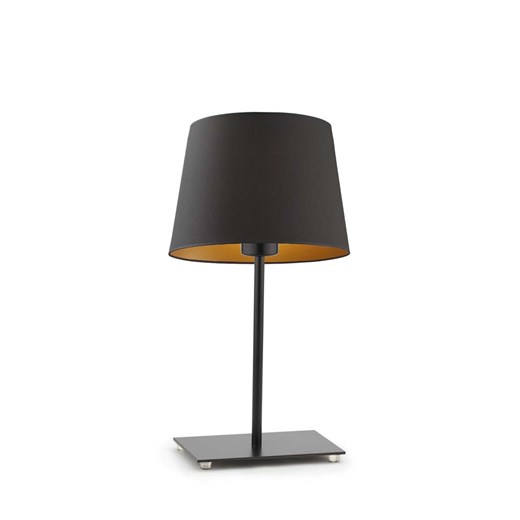 Czarna lampka nocna LED do salonu z abażurem GENUA GOLD ze sklepu Lysne w kategorii Lampy stołowe - zdjęcie 181866373