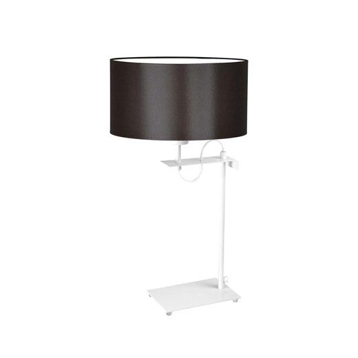 Klasyczna lampa biurkowa z brązowym abażurem ALASKA i włącznikiem ręcznym ze sklepu Lysne w kategorii Lampy stołowe - zdjęcie 181866523