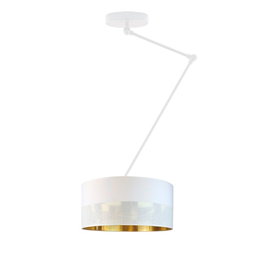 Biała lampa sufitowa na wysięgniku NEWA GLAM w stylu glamour ze sklepu Lysne w kategorii Lampy sufitowe - zdjęcie 181868360