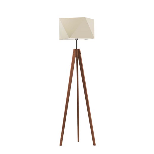 Klasyczna lampa stojąca do sypialni LAGOS z drewnianą podstawą ze sklepu Lysne w kategorii Lampy podłogowe - zdjęcie 181868382