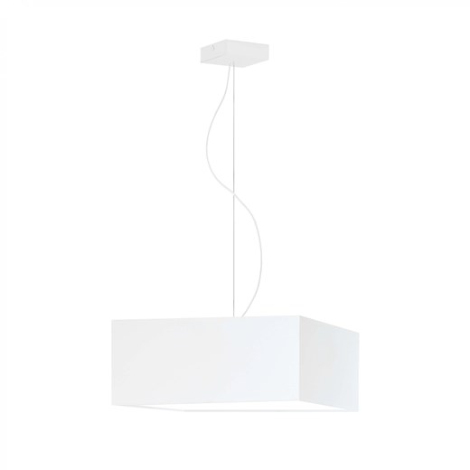 Biała kwadratowa lampa wisząca do salonu SANGRIA - kolor biały ze sklepu Lysne w kategorii Lampy wiszące - zdjęcie 181868452