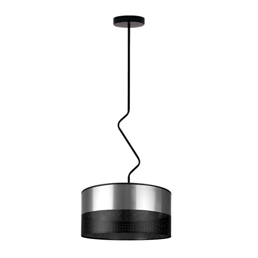 Dekoracyjna lampa sufitowa nad stół czarno-srebrna glamour LOZANNA GLAM fi - 40 cm ze sklepu Lysne w kategorii Lampy sufitowe - zdjęcie 181868490