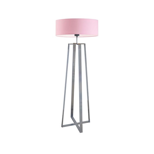Srebrna lampa podłogowa z tkaninowym abażurem MOSS ze sklepu Lysne w kategorii Lampy podłogowe - zdjęcie 181869202