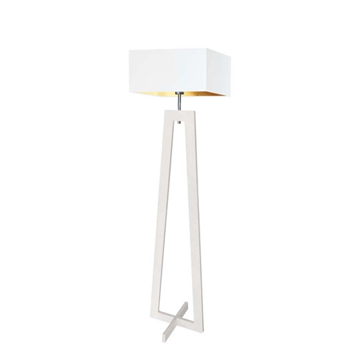 Biała lampa stojąca z drewna JAWA GOLD ze sklepu Lysne w kategorii Lampy podłogowe - zdjęcie 181870064