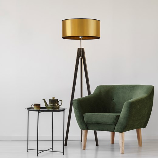 Designerska lampa podłogowa ze złotym kloszem HAITI MIRROR ze sklepu Lysne w kategorii Lampy podłogowe - zdjęcie 181870383