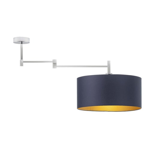 Chromowana lampa sufitowa na ruchomym ramieniu RANGUN GOLD z abażurem ze złotym wnętrzem ze sklepu Lysne w kategorii Lampy sufitowe - zdjęcie 181870731