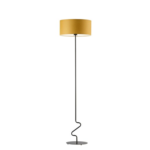 Czarna lampa stojąca z musztardowym abażurem JERSEY ze sklepu Lysne w kategorii Lampy podłogowe - zdjęcie 181872393