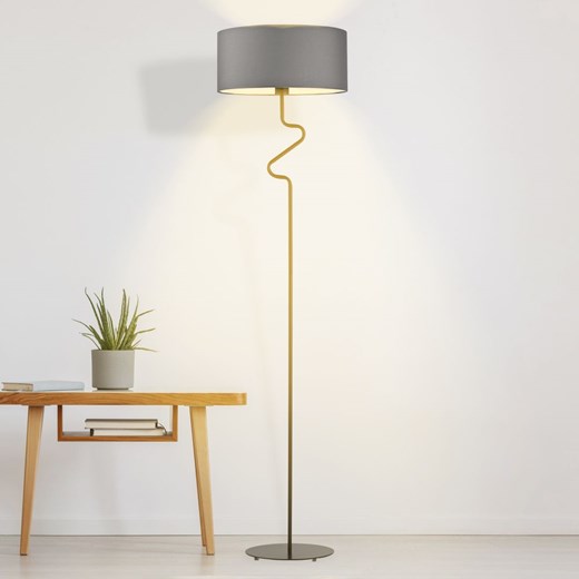 Skandynawska lampa stojąca z szarym abażurem MORONI ze sklepu Lysne w kategorii Lampy podłogowe - zdjęcie 181872741