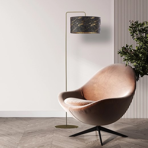 Designerska lampa stojąca do salonu z abażurem BOLIVIA MARMUR ze sklepu Lysne w kategorii Lampy podłogowe - zdjęcie 181873420