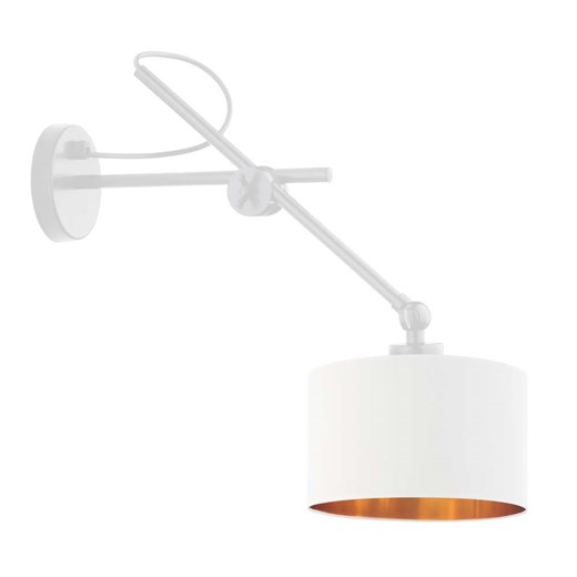 Biała lampa ścienna na wysięgniku ruchomym HAMILTON GOLD ze sklepu Lysne w kategorii Lampy ścienne - zdjęcie 181873513