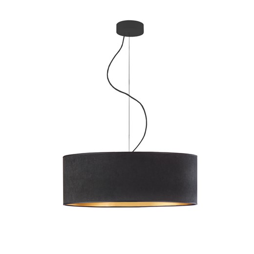 Regulowana lampa wisząca nad stół HAJFA VELUR fi - 50 cm kolor czarny ze złotym wnętrzem ze sklepu Lysne w kategorii Lampy wiszące - zdjęcie 181874371