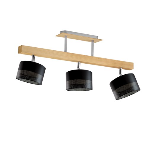 3-płomienna dębowa lampa sufitowa na drewnianej belce HOLLYWOOD GLAM ze sklepu Lysne w kategorii Lampy wiszące - zdjęcie 181875423