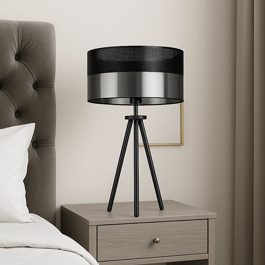 Lampka nocna glamour srebrna ALTA GLAM ze sklepu Lysne w kategorii Lampy stołowe - zdjęcie 181875470
