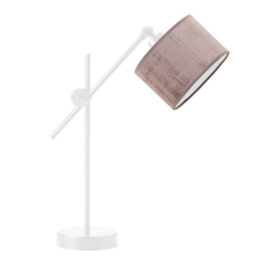 Biała lampka nocna do czytania w łóżku MALI VELUR z kloszem w kolorze pudrowego różu ze sklepu Lysne w kategorii Lampy stołowe - zdjęcie 181875772