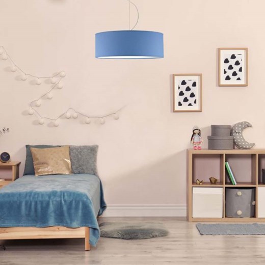 Niebieska lampa wisząca do pokoju chłopca HAJFA fi - 50 cm - kolor niebieski ze sklepu Lysne w kategorii Lampy dziecięce - zdjęcie 181879163