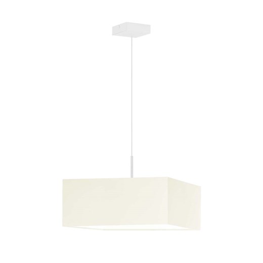 Nowoczesna lampa wisząca do salonu z kwadratowym abażurem 40x40cm BOGOTA - kolor ecru ze sklepu Lysne w kategorii Lampy wiszące - zdjęcie 181879193