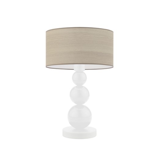 Biała lampa stołowa z abażurem w kolorze bielonego dębu HONOLULU ECO ze sklepu Lysne w kategorii Lampy stołowe - zdjęcie 181880243