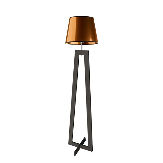 Czarna lampa stojąca drewniana KOS MIRROR ze sklepu Lysne w kategorii Lampy podłogowe - zdjęcie 181880984