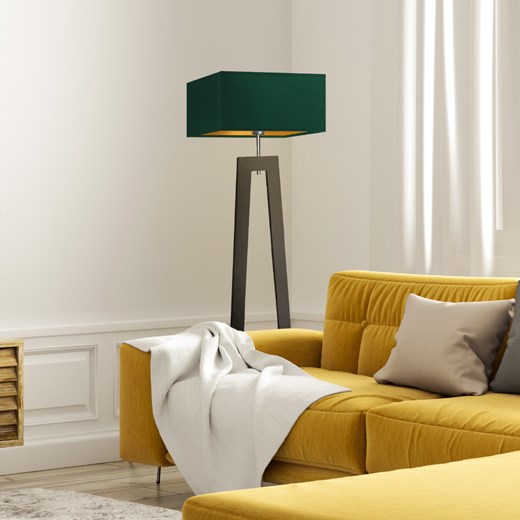 Drewniana lampa stojąca w stylu urban jungle JAWA GOLD ze sklepu Lysne w kategorii Lampy podłogowe - zdjęcie 181882403