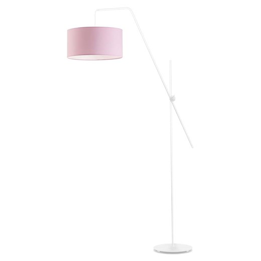Biała lampa stojąca na wysięgniku z różowym abażurem do pokoju dziewczynki BILBAO ze sklepu Lysne w kategorii Lampy dziecięce - zdjęcie 181882430