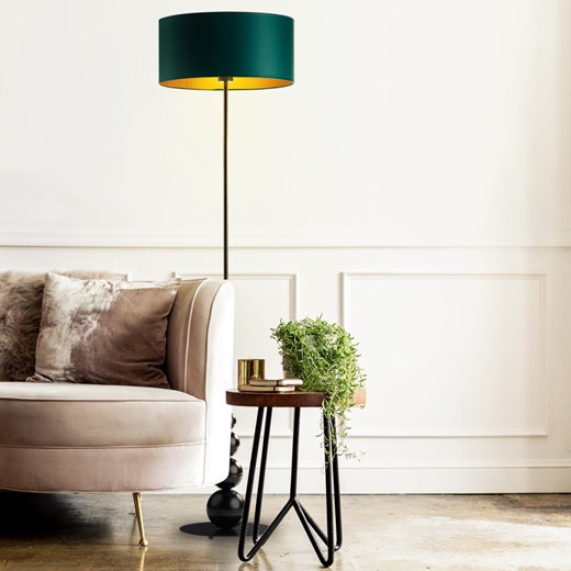 Czarna lampa podłogowa w stylu glamour ROMA GOLD ze sklepu Lysne w kategorii Lampy podłogowe - zdjęcie 181882454