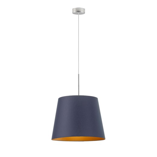 Stożkowa lampa wisząca do salonu SARI GOLD z granatowym abażurem ze złotym wnętrzem ze sklepu Lysne w kategorii Lampy wiszące - zdjęcie 181882502