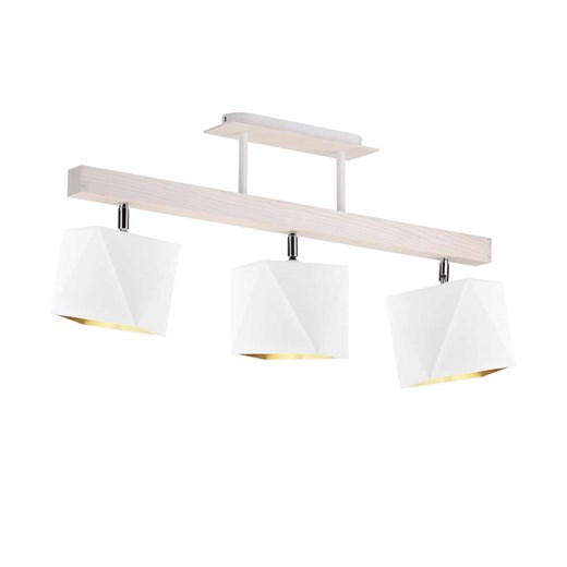 Biała lampa sufitowa z abażurami ze złotym wnętrzem MIRAMAR GOLD ze sklepu Lysne w kategorii Lampy wiszące - zdjęcie 181882900