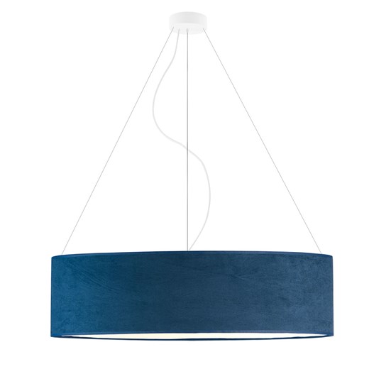 Geometryczna lampa wisząca PORTO VELUR fi - 80 cm - kolor granatowy ze sklepu Lysne w kategorii Lampy wiszące - zdjęcie 181884032