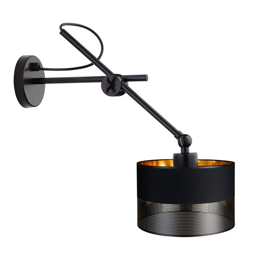 Regulowana lampa ścienna LED HAMILTON GLAM abażur czarny ze złotym wnętrzem ze sklepu Lysne w kategorii Lampy ścienne - zdjęcie 181884572
