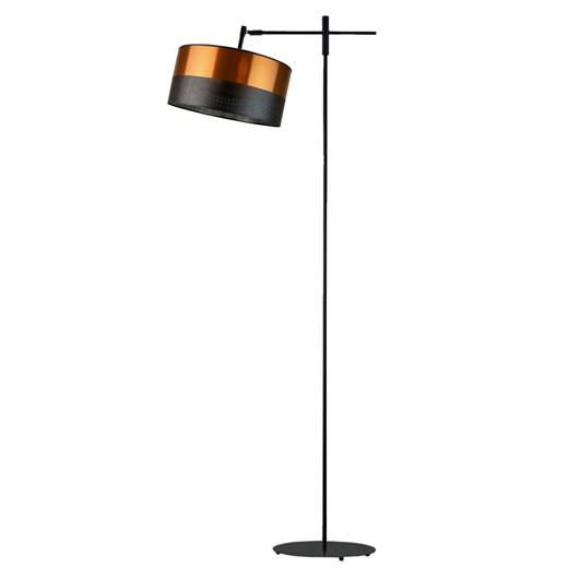 Czarna lampa stojąca z regulowanym ramieniem MELTON GLAM z dwukolorowym abażurem ze sklepu Lysne w kategorii Lampy podłogowe - zdjęcie 181884632