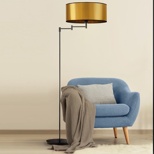 Czarno złota lampa stojąca w stylu glamour CANCUN MIRROR ze sklepu Lysne w kategorii Lampy podłogowe - zdjęcie 181885234