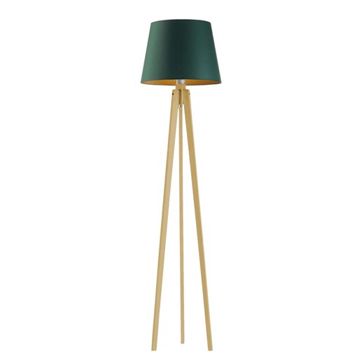 Drewniana lampa stojąca na trójnogu w stylu urban jungle CURACAO GOLD ze sklepu Lysne w kategorii Lampy podłogowe - zdjęcie 181885332