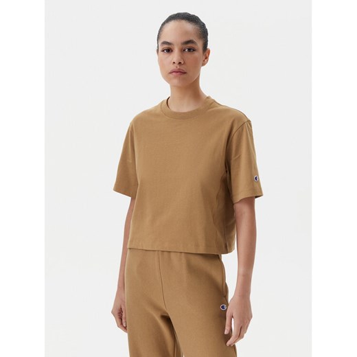 Champion T-Shirt 117874 Beżowy Regular Fit ze sklepu MODIVO w kategorii Bluzki damskie - zdjęcie 181886663