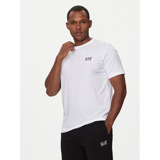 EA7 Emporio Armani T-Shirt 8NPT25 PJVPZ 1100 Biały Regular Fit ze sklepu MODIVO w kategorii T-shirty męskie - zdjęcie 181887624