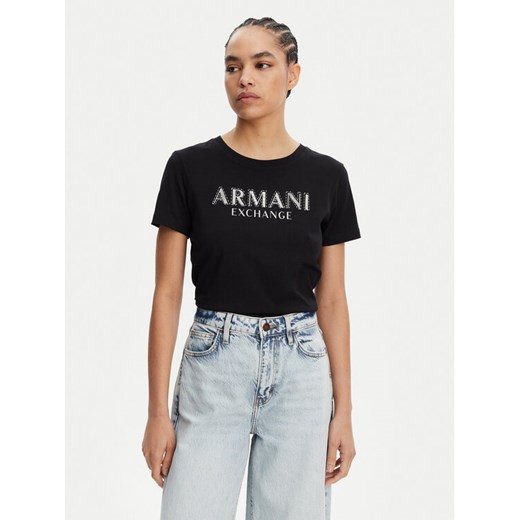 Armani Exchange bluzka damska z okrągłym dekoltem z krótkim rękawem
