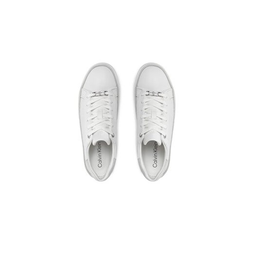 Sneakersy Calvin Klein Flatform C Lace Up - Mono Mix HW0HW01870 Biały Calvin Klein 40 eobuwie.pl